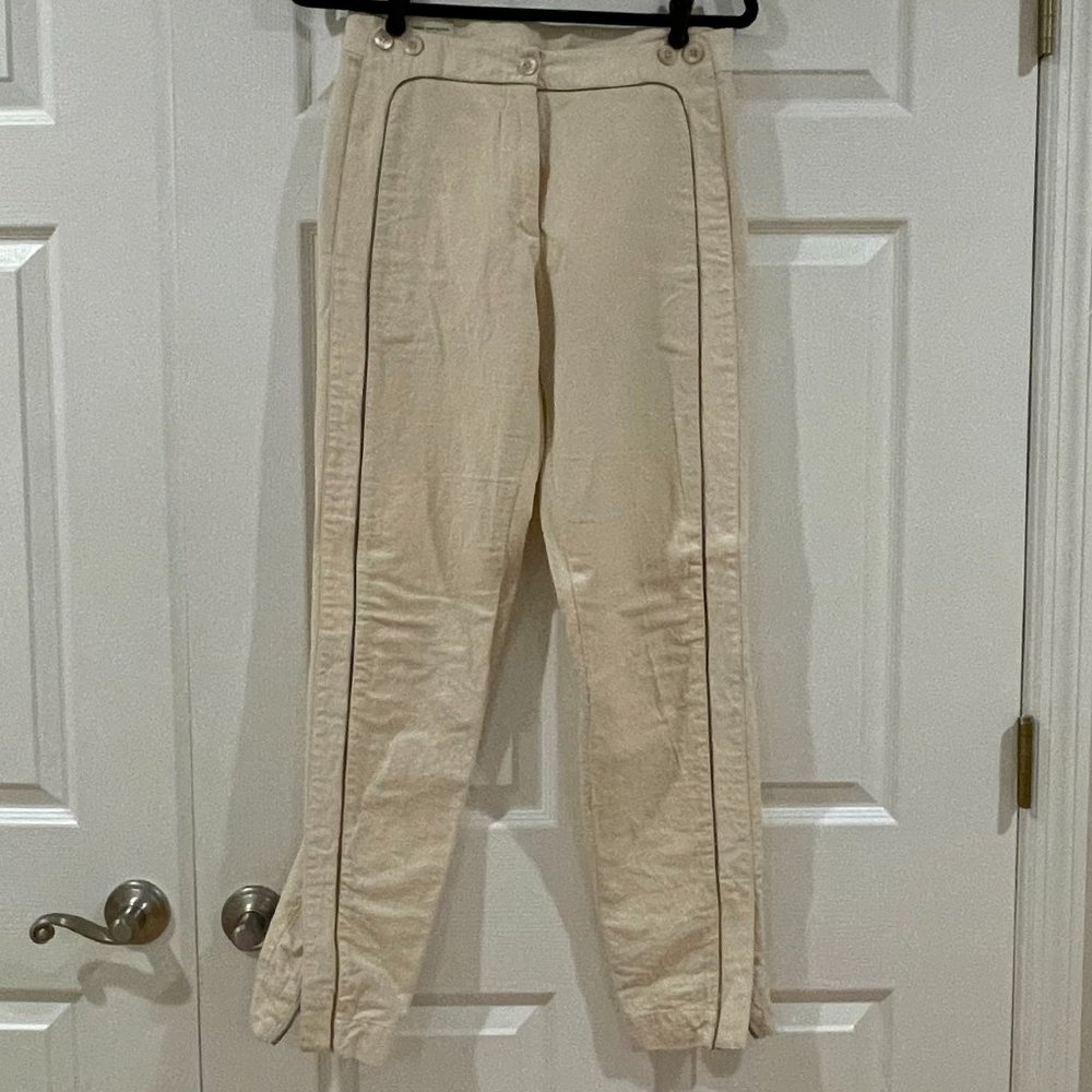 Dries Van Noten Trousers Off white Gold piping - Size 36